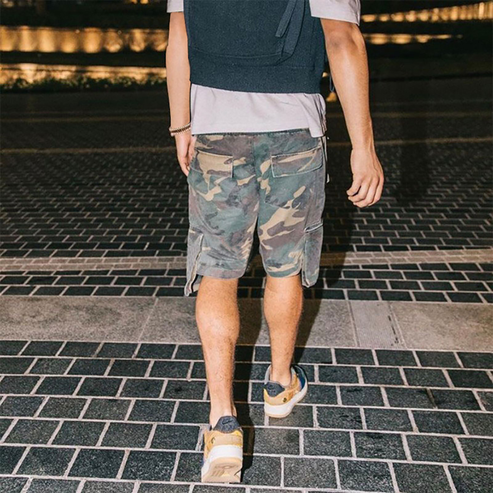 Men's Shorts Vintage Camouflage Cargo Mens Threedimensional Tailoring Pocket Army Hip Hop Streetwear Allmatch Casual 230130