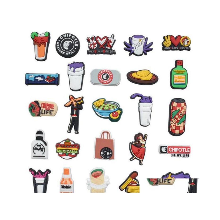 Shoe Parts Accessories Mexican Series Food Croc Charms Clog Bracelet Wristband Decoration Buckle Gift Drop Delivery Shoes Dhwto
Shoe Parts Accessories Mexican Series Food Croc Charms Clog Bracelet Wristband Decoration Buckle Gift Drop Delivery Shoes Dhwto