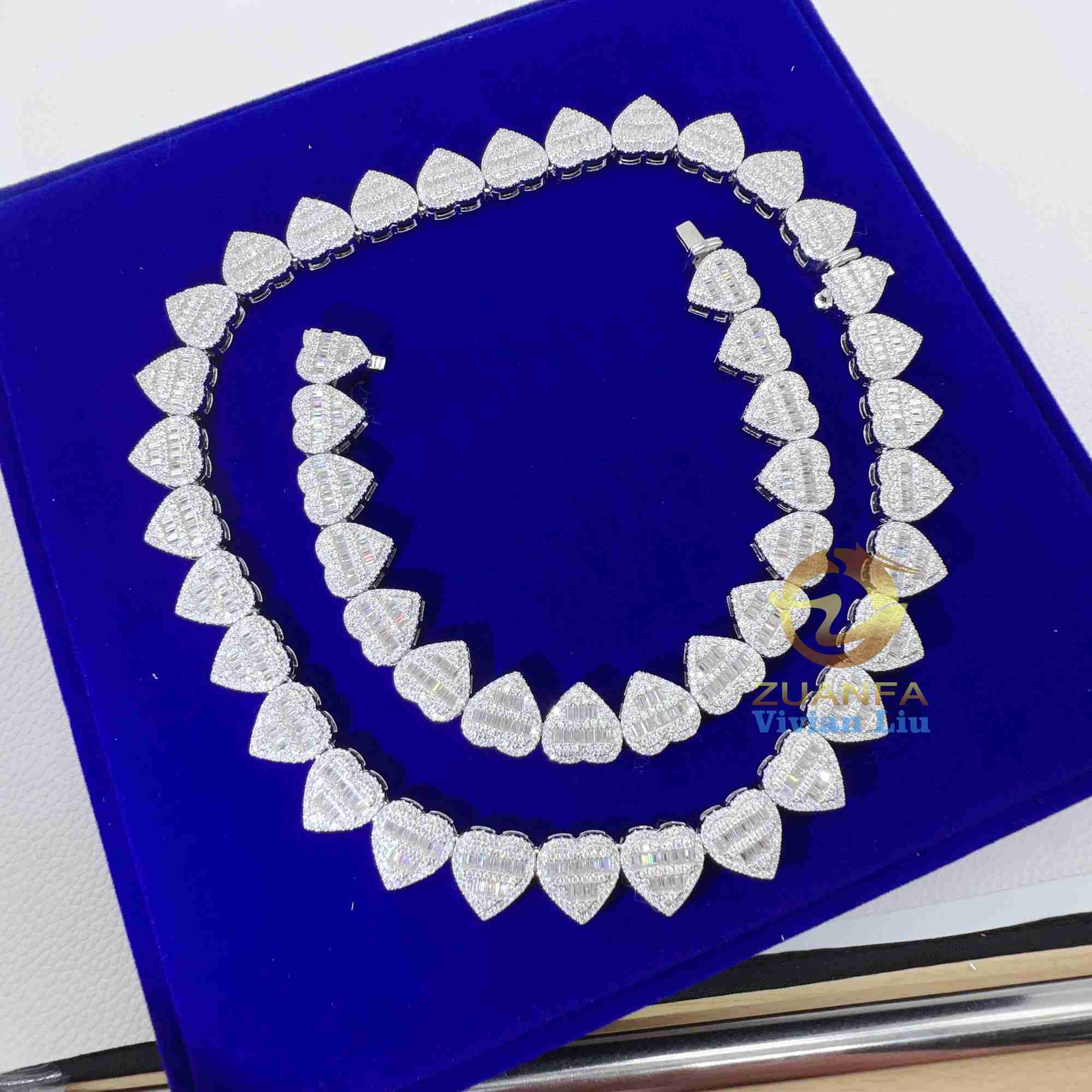 Women Necklace Fine Jewelry Silver 925 Iced Out Diamond Vvs Moissanite Hip Hop Chain