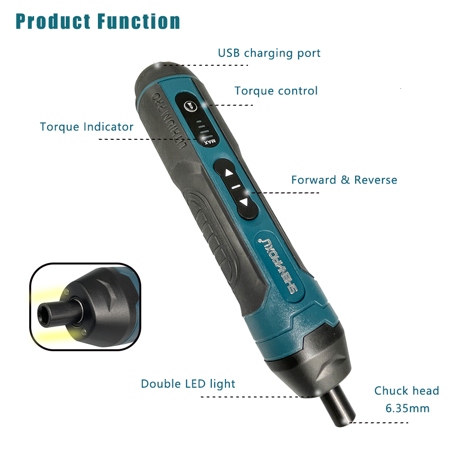 Electric Drill SHENHAOXU Cordless Electric Screwdriver Rechargeable 1300mah Battery Drill Mini Torque Adjustment Power Tools LED Light Repair 230130