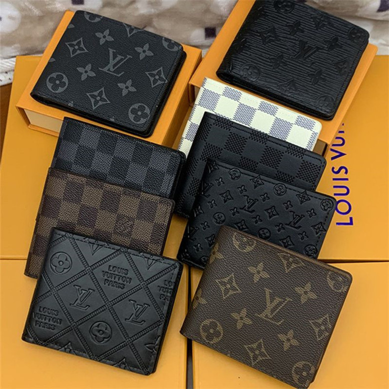 Paris Fashion LV wallet GG quality leather Louis Vuitton bag wallet leather men gucci card holder women guccie coin purse classic guccy LVS change purses with box