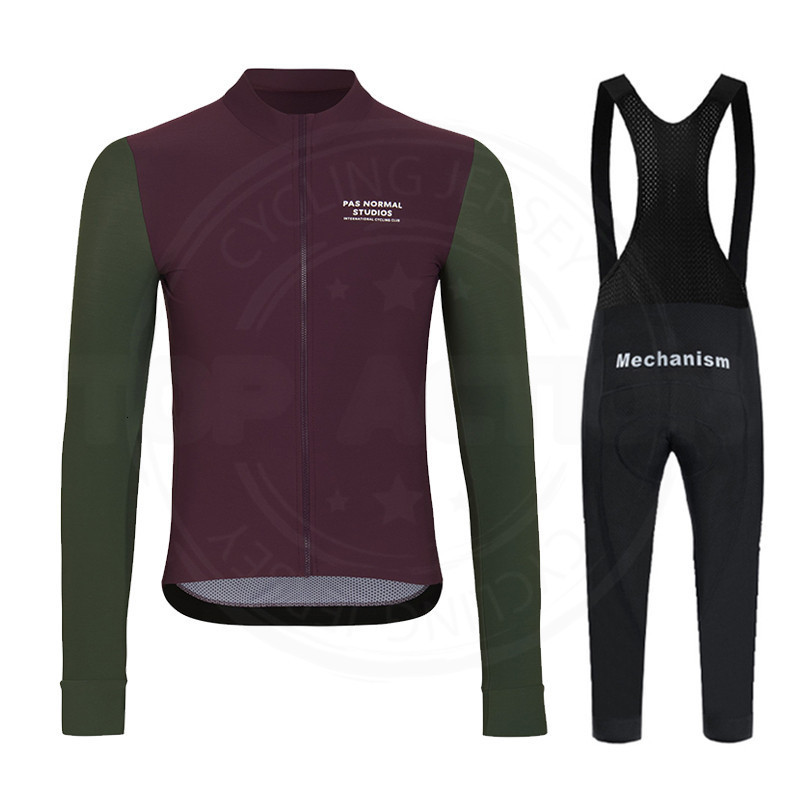 Cycling Jersey Sets Pas Normal Studios Men Spring Autumn Breathable Long Sleeve Classic Set PNS clothing Team Shirt Suit 221201
