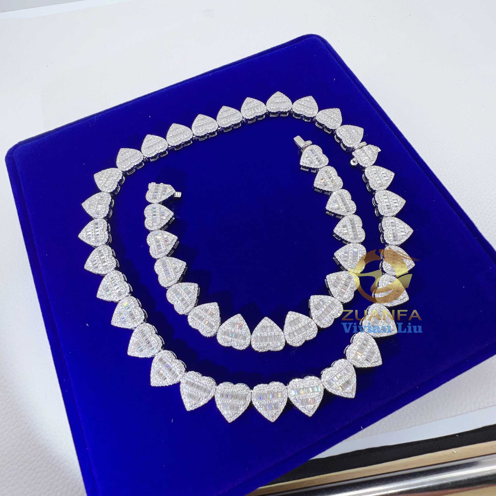 Women Necklace Fine Jewelry Silver 925 Iced Out Diamond Vvs Moissanite Hip Hop Chain