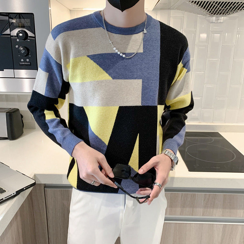 Men's TShirts Stylish Printed Spliced Loose Asymmetrical TShirt Clothing Autumn Oversized Casual Pullovers Korean Tee Shirt 230130