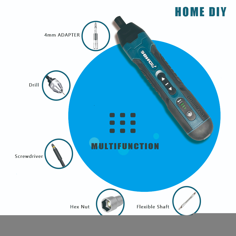 Electric Drill Cordless Electric Screwdriver Rechargeable 1300mah Lithium Battery Mini Drill 3.6V Power Tools Set Household Maintenance Repair 230130