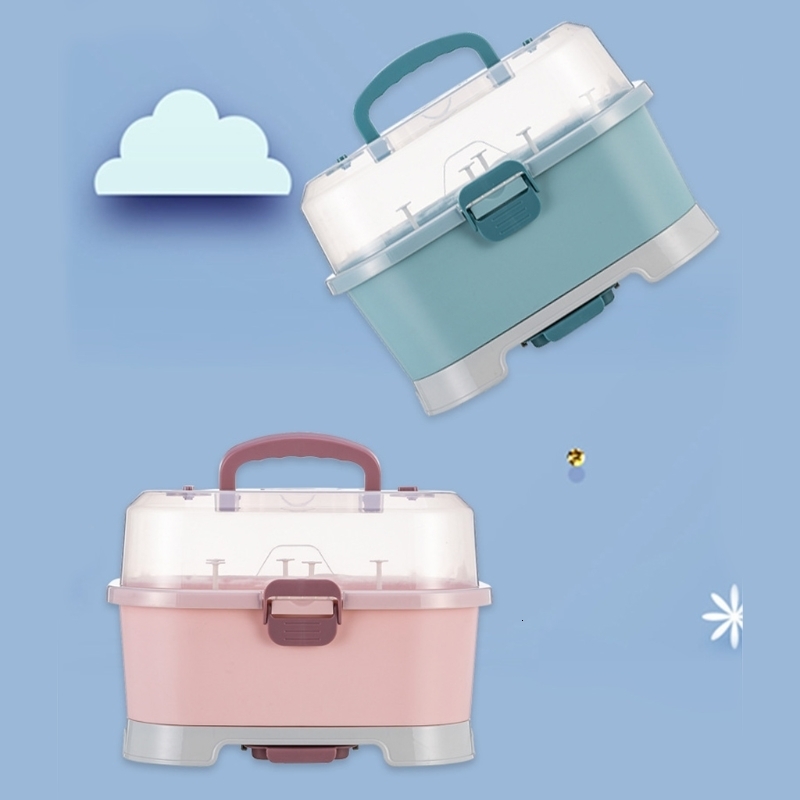 Other Baby Feeding Baby Feeding Bottle Drying Rack born Baby Nursing Bottle Storage Box Dustproof Tableware Cupboards Container 230130