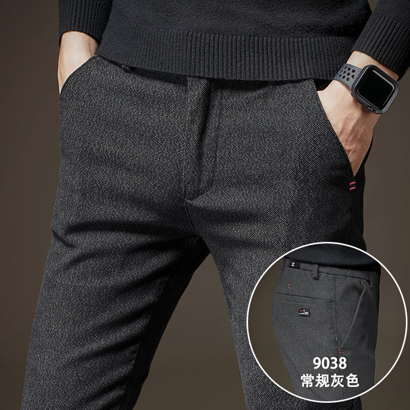 Men's Pants Plus Fleece Thicken Casual Sport Streetwear Fashion Autumn Winter Male Clothing Solid Full Straight Trousers 230131