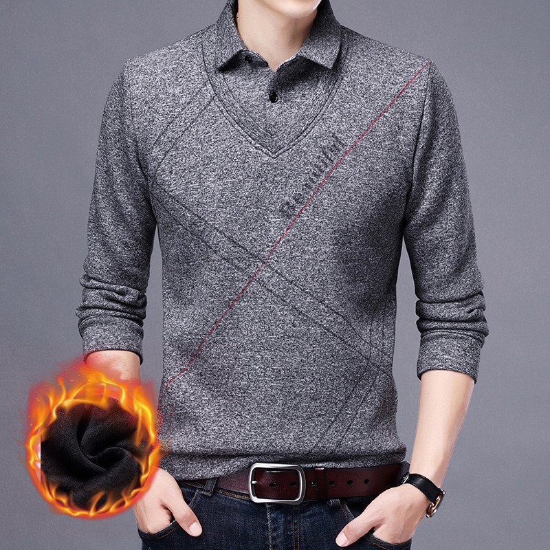 Men's T-Shirts Ymwmhu Fashion Cotton Thick Men Polo Shirt Long Sleeve Warm Spring and Autumn Clothes Striped Tops Casual Shirts Male 230131