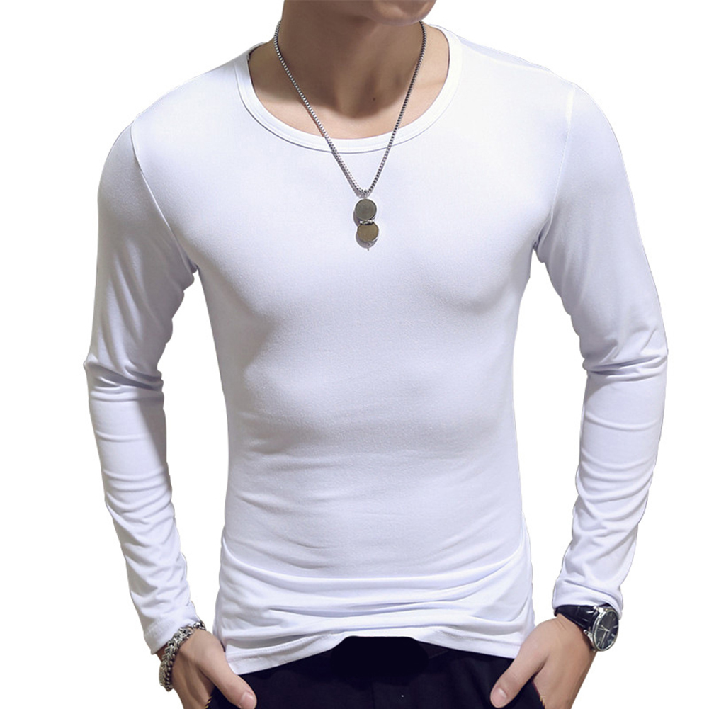 Men's TShirts Men Shirt Long leeve Cotton Spring Autumn hermal Undershirt Armor Mens Shirts Full Sleeve Round Neck Casual Men'S ees 230130