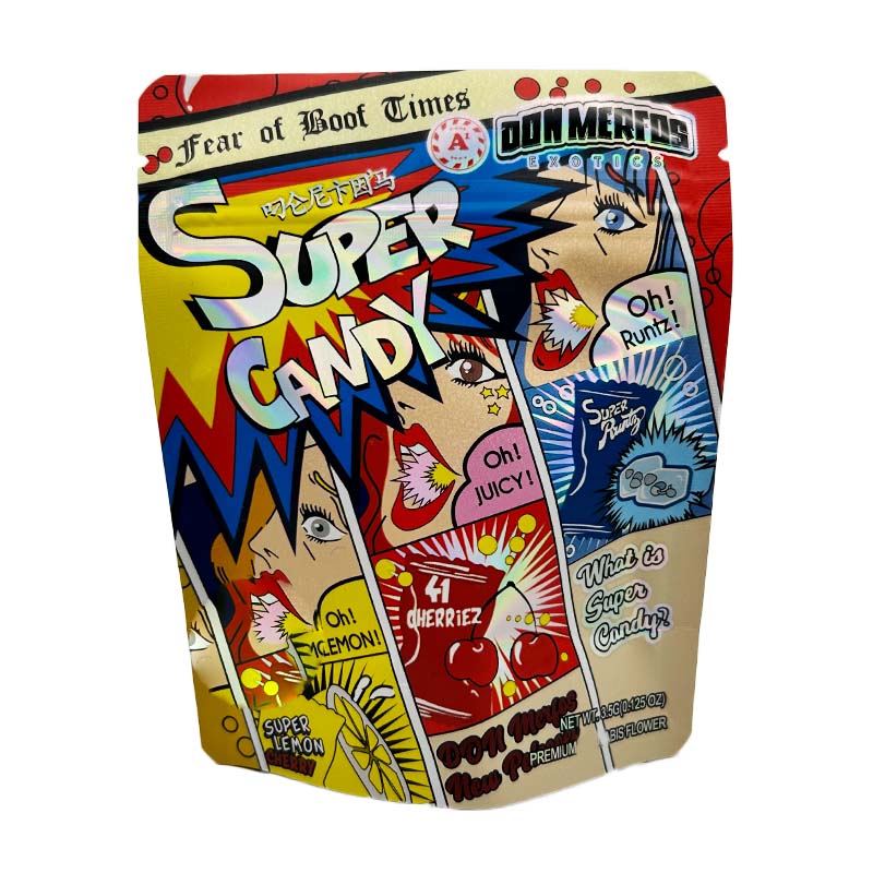 Super candy flower mylar bags 3.5g dry herb 420 edible food packaging resealable zipper plastic bag
Super candy flower mylar bags 3.5g dry herb 420 edible food packaging resealable zipper plastic bag