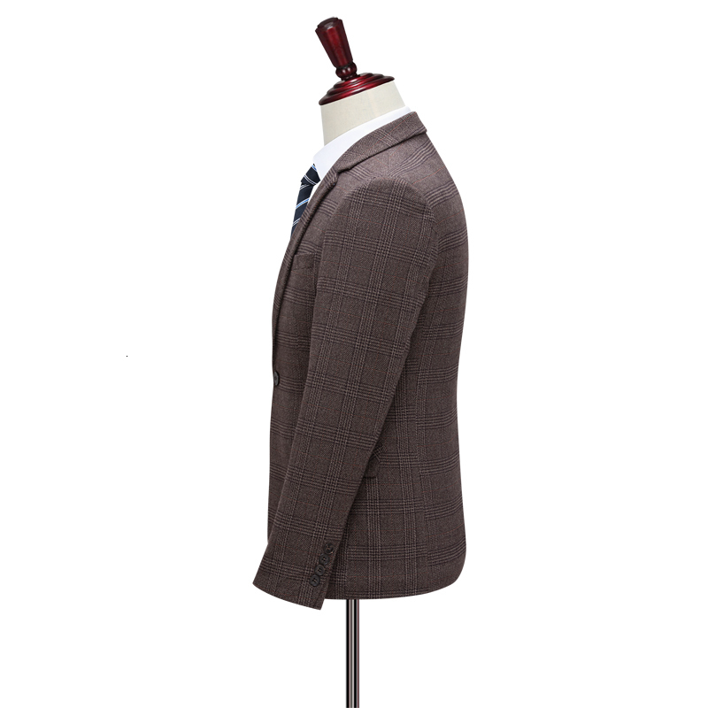Men's Suits Blazers Suit Coat Vest Pants 3 Pcs Set Casual Boutique Business Retro British Style Plaid Jacket Trousers Waistcoat 230130