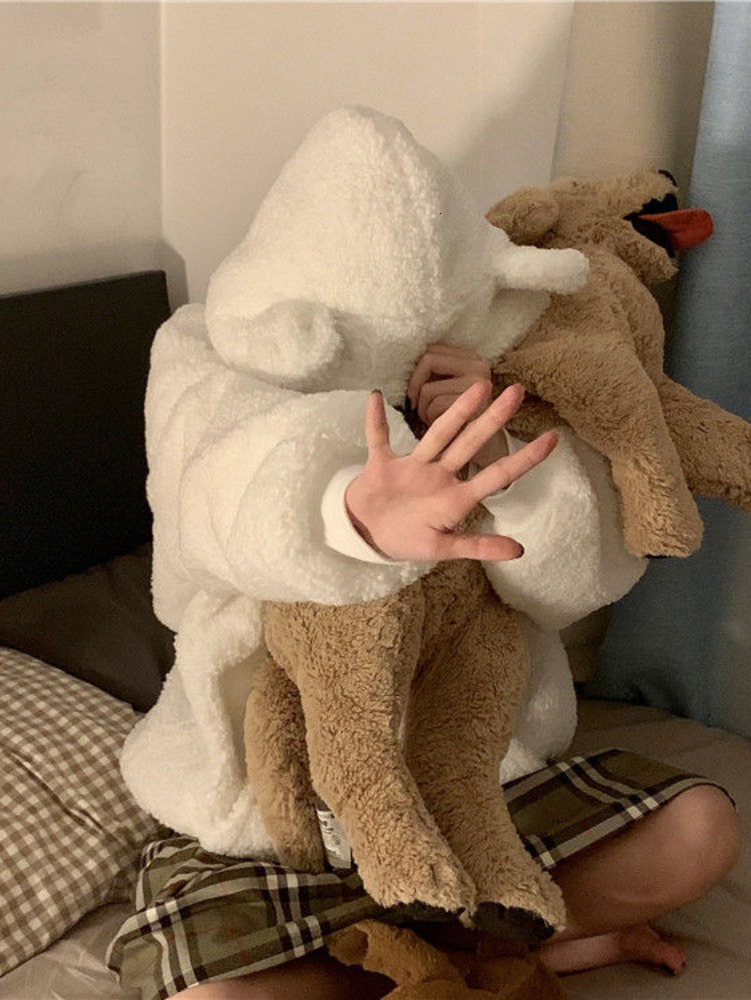 Women's Jackets Deeptown Sweet Kawaii Bear Zip Up Hoodies Women Japanese Harajuku Cute Ear School Student Hooded Sweatshirt Autumn 230131