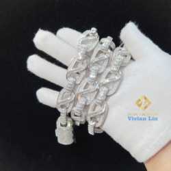 Custom Hip Hop Fine Jewelry Necklace Bracelet Sier Iced Out Vvs Moissanite Dia Cuban Link Chain