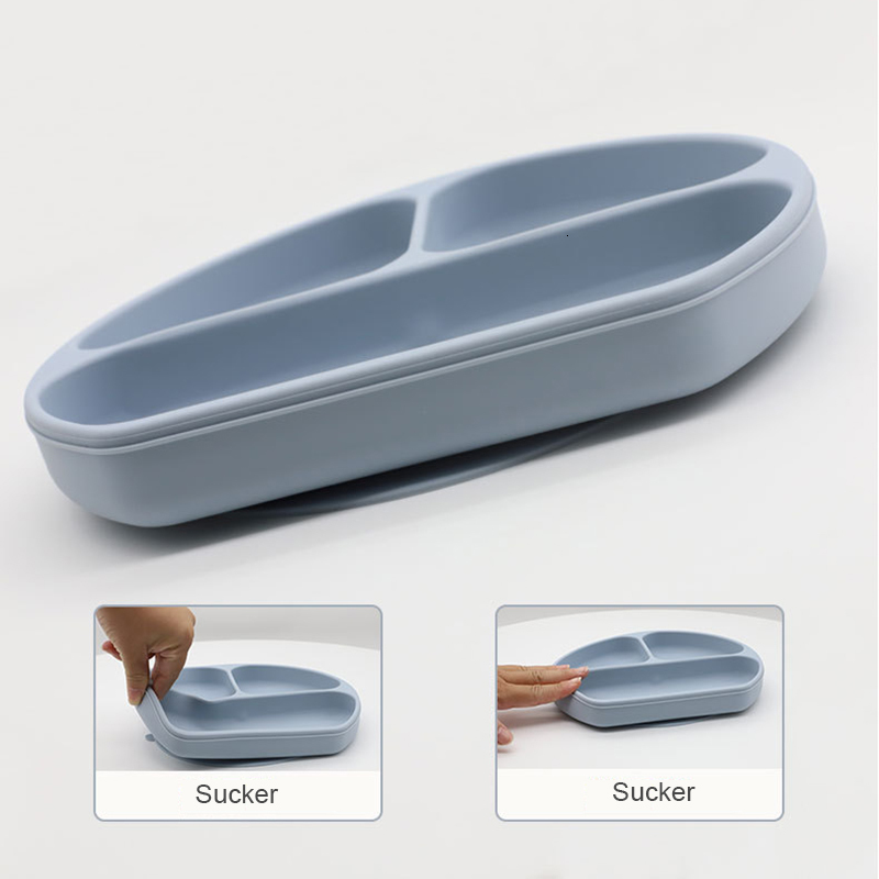 Cups Dishes Utensils Baby Silicone Tableware Set Dining Plate With Sucker Antislip Saucer Bowl Bibs Spoon Fork Sippy Cup Kids Training Dishes 230130