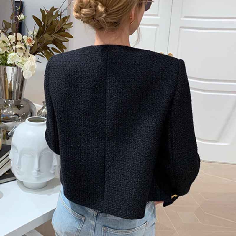 Women's Jackets Tweed Women Runway Autumn Fashion High Quality Button Up Long Sleeve Elegant Vintage Clothes Top Outwear Mujer 230131