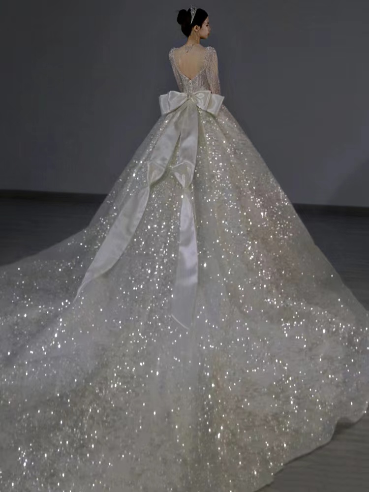 Princess White A e Dresses Bridal Puffy Tiered Tulle Skirt long sleeve sweep train or Length Bride Dress Saudi Arabia Elegant Wedding Gowns 2023