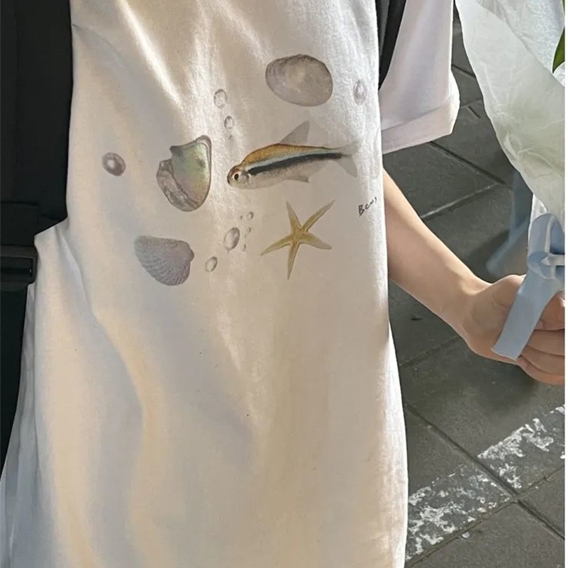 Women's TShirt KOSAHIKI Korean Fashion Animal Printed Short Sleeve Tshirt Japanese Grunge Tee Shirts Summer Fairycore Graphic T Vintage 230130