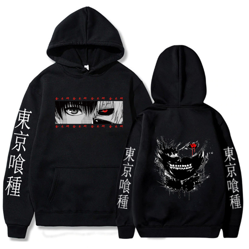 Men's Hoodies Sweatshirts Anime Hoodie Tokyo Ghoul Kenaki Men Women Casual Loose Print Pullover Harajuku Streetwear Clothing 230130 - view 3