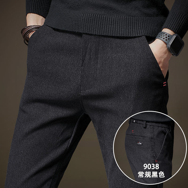 Men's Pants Plus Fleece Thicken Casual Sport Streetwear Fashion Autumn Winter Male Clothing Solid Full Straight Trousers 230131