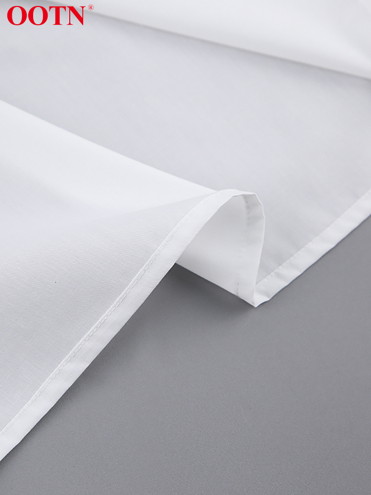 Women's Blouses Shirts OOTN Office Lady White Women Blouse Elegant Turn-Down Collar Long Sleeve Lace Up Shirt Female Loose Spring Casual Korean 2