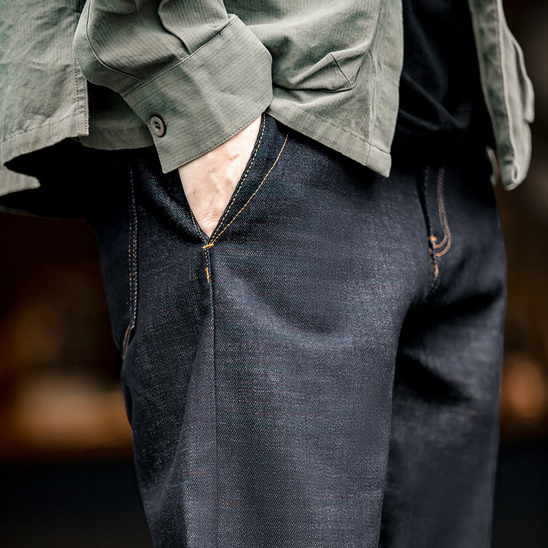 Men's Jeans Maden Vintage Heavyweight Colored Cotton for Men 135 OZ Original Raw Denim Edge Bare Ear Pants Straight Trousers 230131