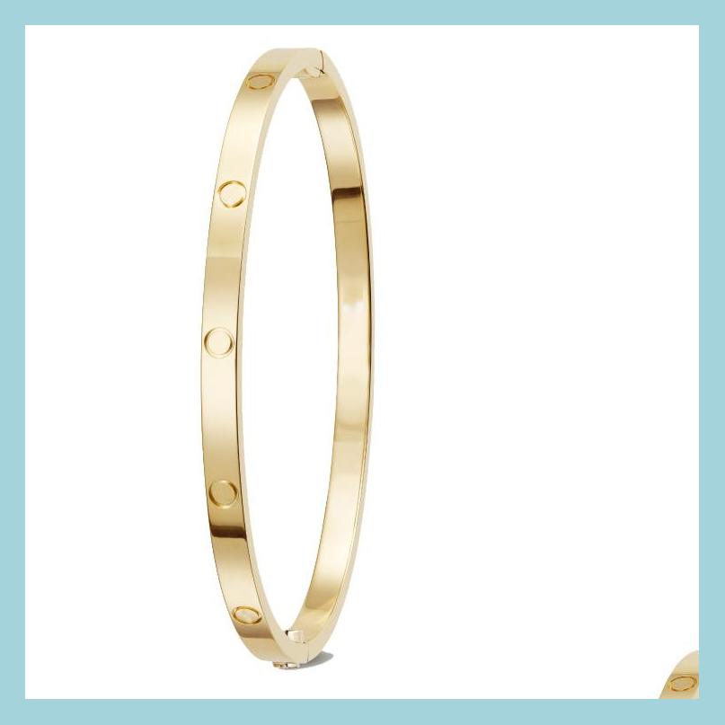 Bangle Fashion Thin Love Bracelet Copy Screw Jewelry Designers Rose Gold Platinum Bangles Gift Titanium Steel Adt 3.65Mm Bracelets F Dhxv3
Bangle Fashion Thin Love Bracelet Copy Screw Jewelry Designers Rose Gold Platinum Bangles Gift Titanium Steel Adt 3.65Mm Bracelets F Dhxv3