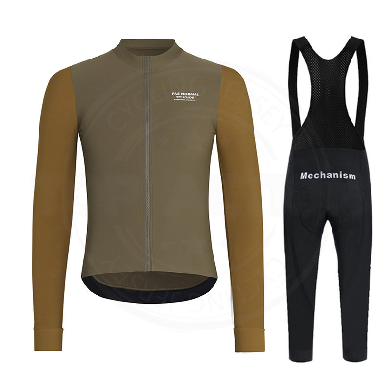 Cycling Jersey Sets Pas Normal Studios Men Spring Autumn Breathable Long Sleeve Classic Set PNS clothing Team Shirt Suit 221201