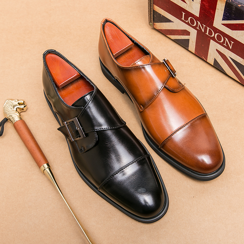 Pointed Toe Men Monk Shoes PU Solid Color Classic Fashion Buckle Simple All-match Comfortable Business Dress Shoes DH1046, Black
Pointed Toe Men Monk Shoes PU Solid Color Classic Fashion Buckle Simple All-match Comfortable Business Dress Shoes DH1046, Black