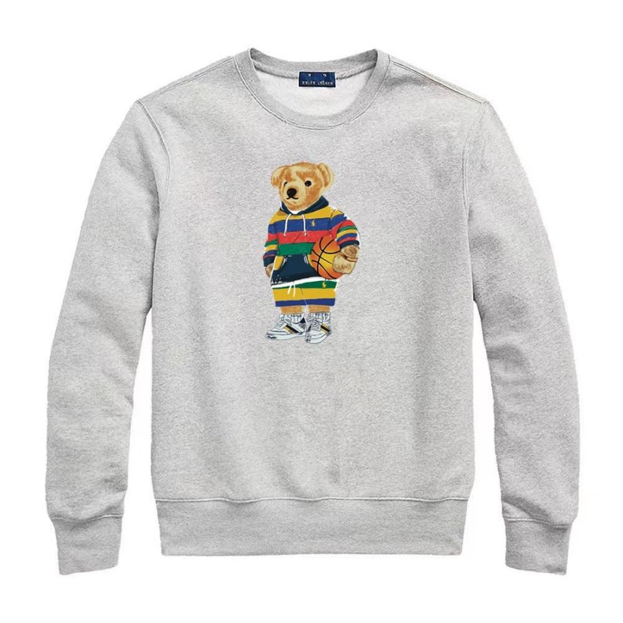 Clearance men's Hoodies pullover cartoon bear sportswear designer polos men's sweater pullover print bear cotton long sleeve new casual color contrast cotton S-2XL