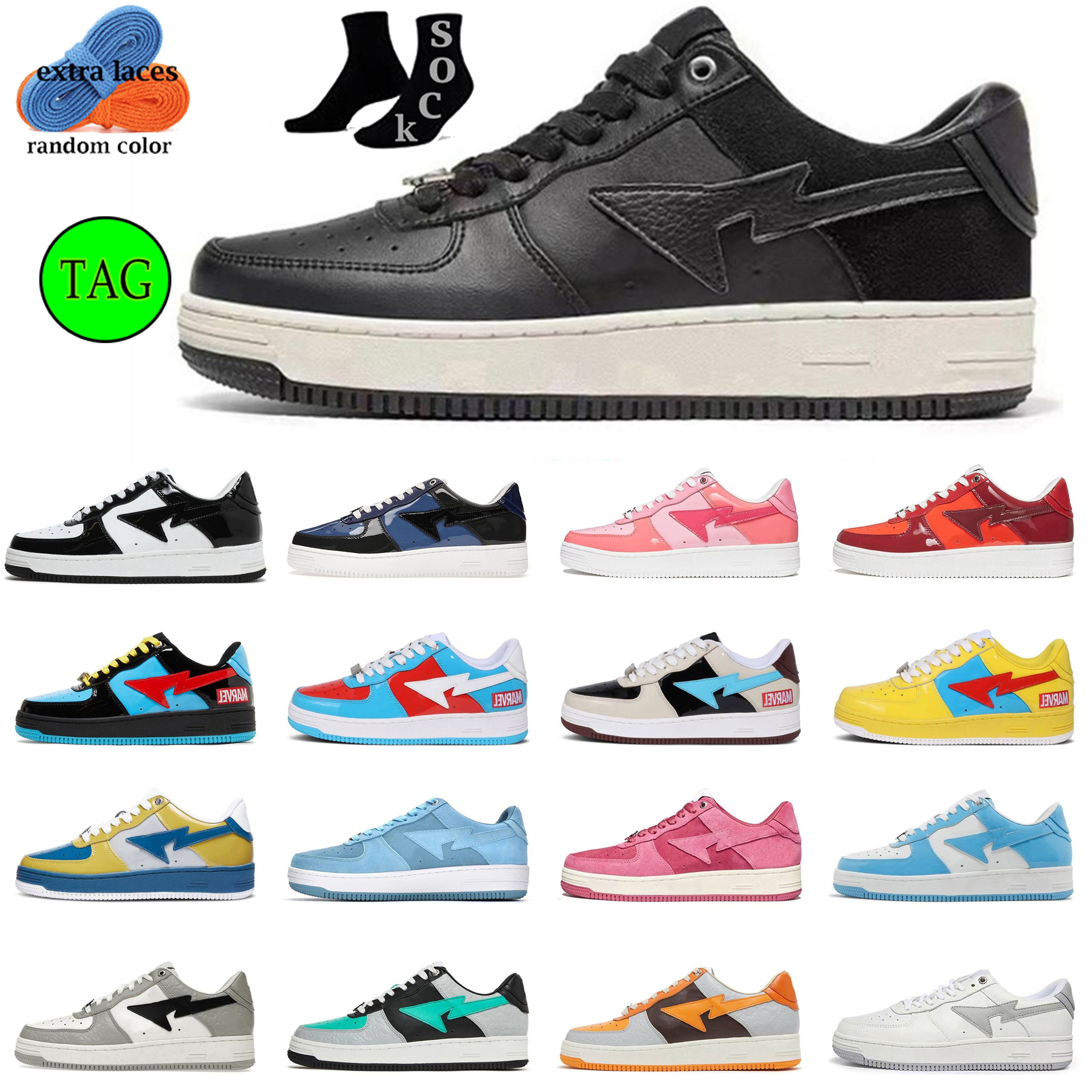 Star Designer Shoes Low Black Green ABC Camo Pink Sax Tokyo Orange Triple White Plate-forme Leather Sneaker Fashion Street Skate Trainers BP Footwear, #8 black red
Star Designer Shoes Low Black Green ABC Camo Pink Sax Tokyo Orange Triple White Plate-forme Leather Sneaker Fashion Street Skate Trainers BP Footwear, #8 black red