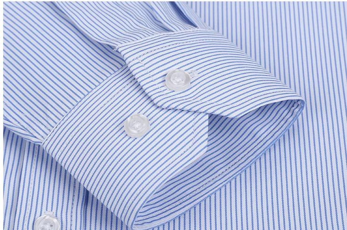 Men's Casual Shirts Quality Plus Size S To 8xl Formal for Men Striped Long Sleeved Noniron Slim Fit Dress Twill Social Man's Clothing 230130