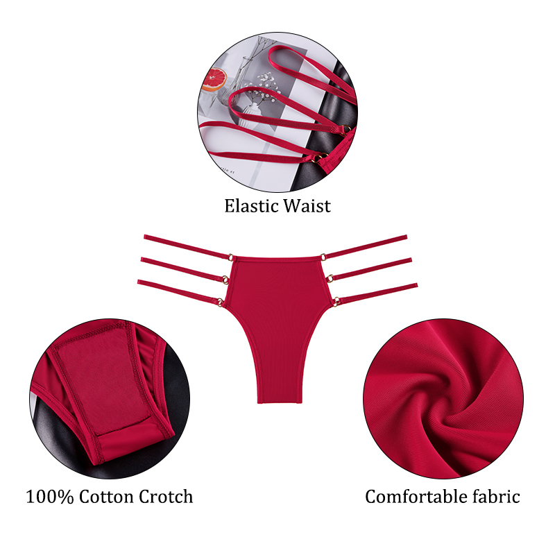 Women's Panties 3pcs Low Rise Leopard For Woman String Underwear Sexy Briefs Solid Ladies Seamless Panty 230131