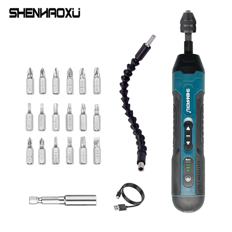 Electric Drill SHENHAOXU Cordless Electric Screwdriver Rechargeable 1300mah Battery Drill Mini Torque Adjustment Power Tools LED Light Repair 230130