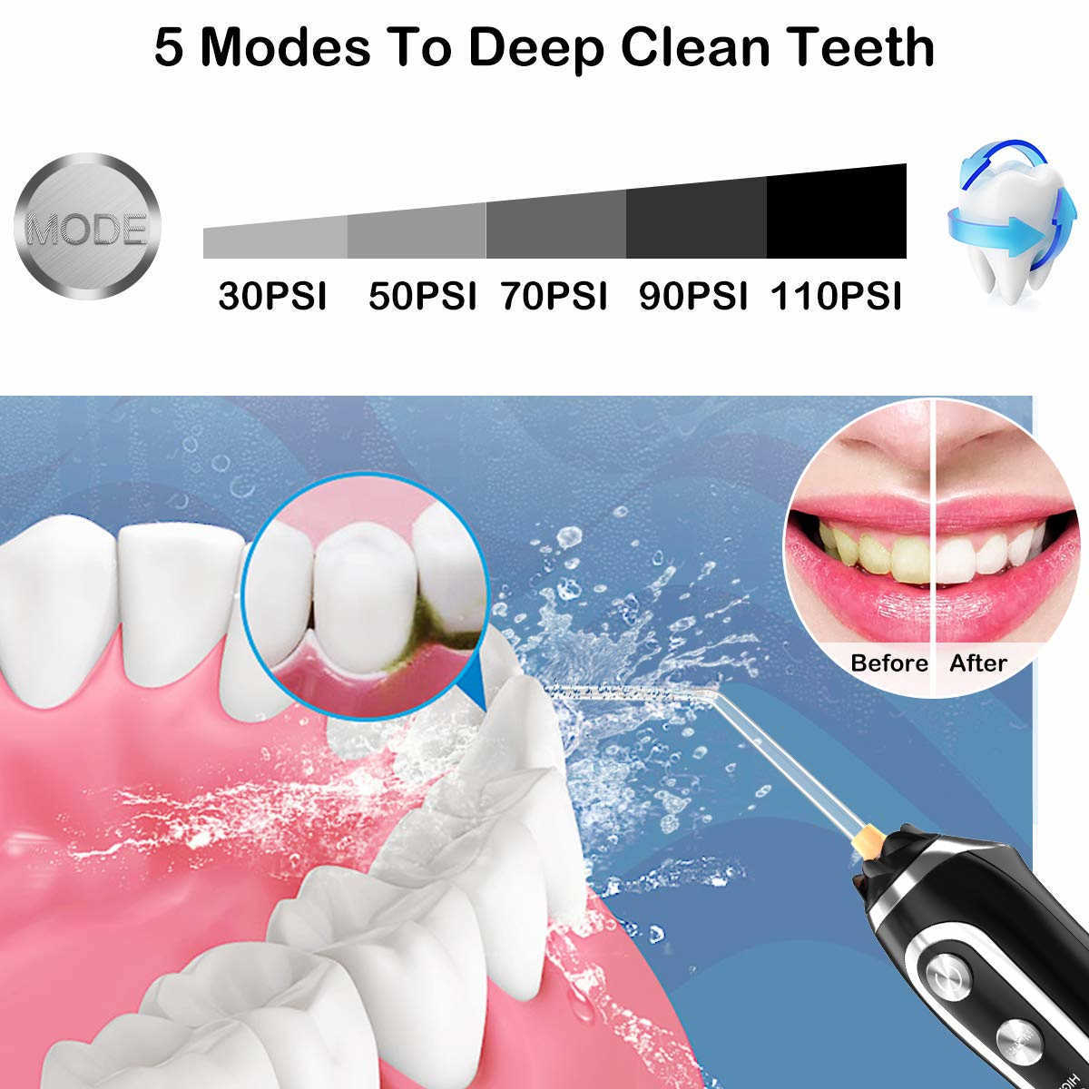 Oral Irrigators Other Hygiene Dental Irrigator Water Pick Floss for Teeth with Travel Bag 300ML Portable Mouthwash Whitening Instrument 5 Modes 221215