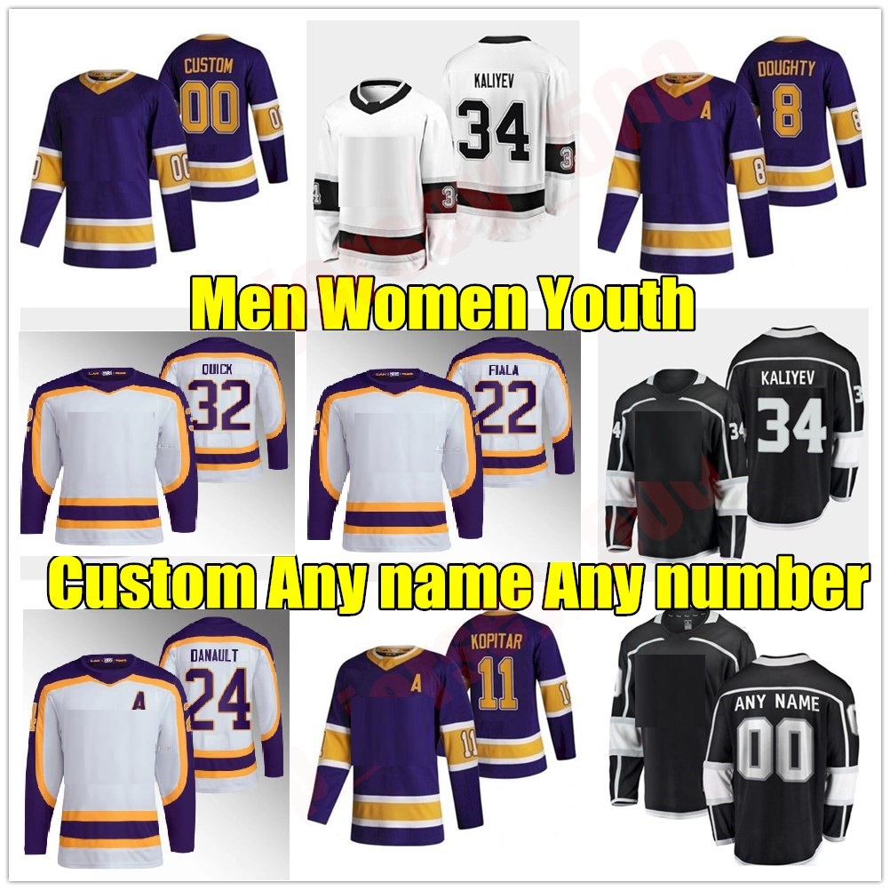 Kevin Fiala 2022-23 Reverse Retro Jersey Drew Doughty Kings Anze Kopitar Phillip Danault Jonathan Quick Brendan Lemieux Quinton Byfield Cal Petersen Matt Roy, As shown in illustration
Kevin Fiala 2022-23 Reverse Retro Jersey Drew Doughty Kings Anze Kopitar Phillip Danault Jonathan Quick Brendan Lemieux Quinton Byfield Cal Petersen Matt Roy, As shown in illustration