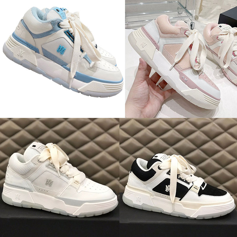 

New season mens womens MA1 casual shoes women men designers fashion Sneakers MA2 leather made upper with five-star breathing eyelet with original box, Pink