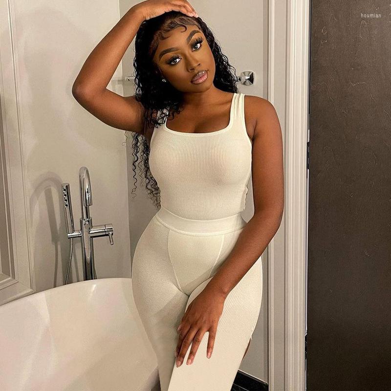 Women's Two Piece Pants Streetwear Casual Women Tracksuit Tights Sportswear Fitness Suit Female Clothing Workout Set Crop Top Bodycon