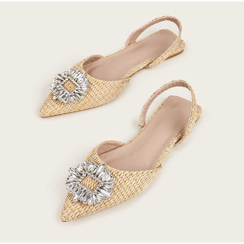 Sandals 2022 New Fashion Women Western Style Sandasls Female Woven Pointed Toe Rhinestone Flat Slides Ladies Elegant Mule Slippers 0130, Beige
Sandals 2022 New Fashion Women Western Style Sandasls Female Woven Pointed Toe Rhinestone Flat Slides Ladies Elegant Mule Slippers 0130, Beige