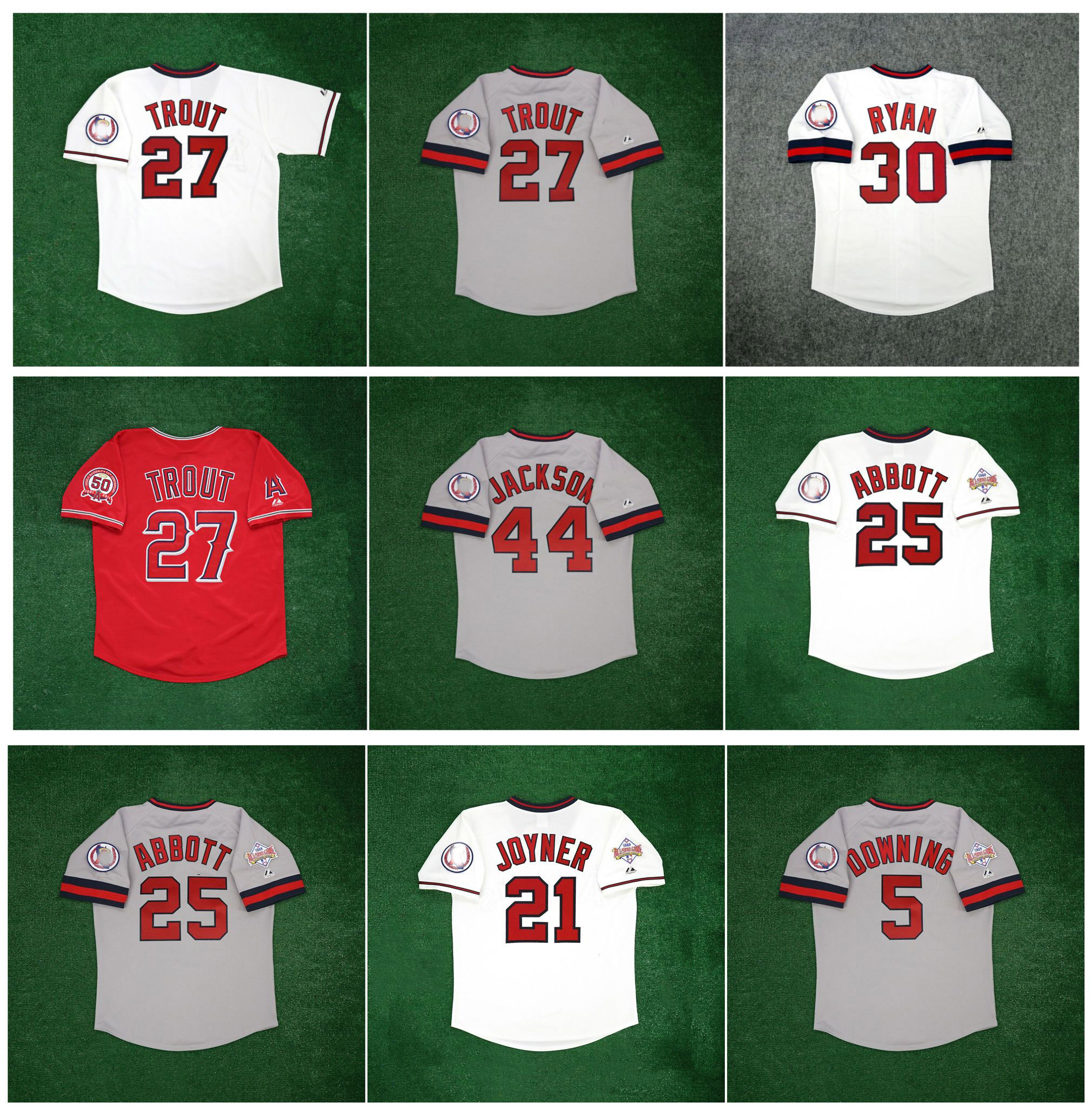 Cooperstown California Mike Trout Baseball Jersey Angel w/ 50th Reggie Jackson Vladimir Guerrero Nolan Ryan 1989 All Star Jim Abbott Wally Joyner Brian Downing, As pic
Cooperstown California Mike Trout Baseball Jersey Angel w/ 50th Reggie Jackson Vladimir Guerrero Nolan Ryan 1989 All Star Jim Abbott Wally Joyner Brian Downing, As pic