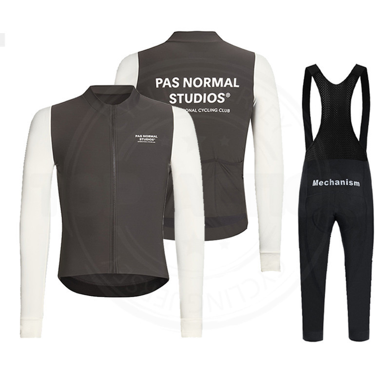 Cycling Jersey Sets Pas Normal Studios Men Spring Autumn Breathable Long Sleeve Classic Set PNS clothing Team Shirt Suit 221201