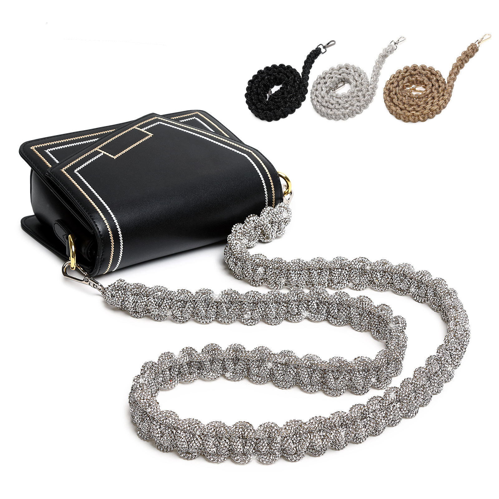 Bag Luggage Making Materials Strap Handmade Crystal Braided Purse Handbag Crossbody Guitar Camera Wristlet For 230130