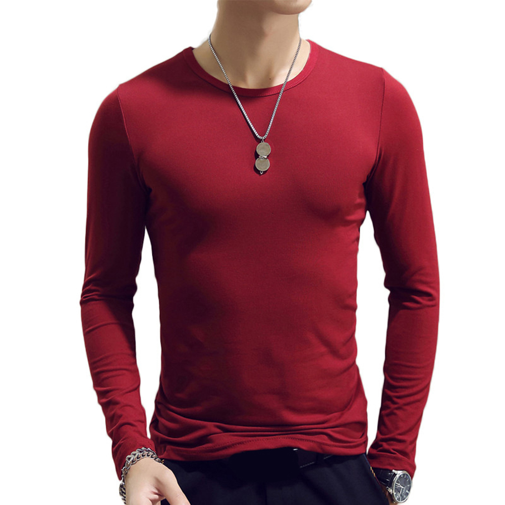 Men's TShirts Men Shirt Long leeve Cotton Spring Autumn hermal Undershirt Armor Mens Shirts Full Sleeve Round Neck Casual Men'S ees 230130