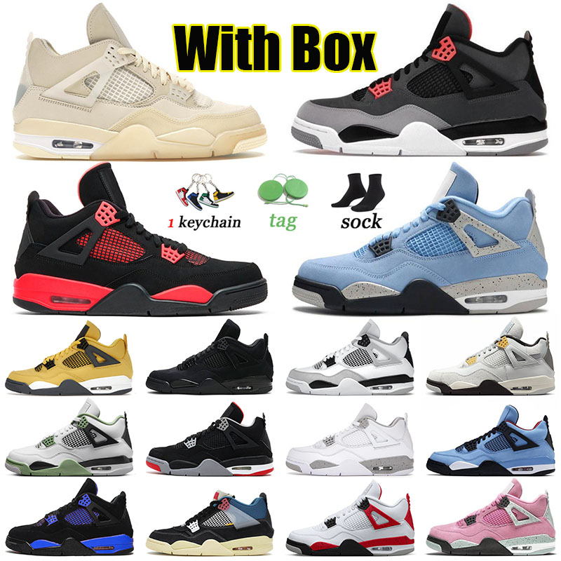 With box 4 Basketball Shoes Jumpman 4s Mens Womens Cactus Jack Seafoam Infrared University Blue Black Cat Sail Red Thunder Men Trainers Outdoor Sneaker, 40-47 wings
With box 4 Basketball Shoes Jumpman 4s Mens Womens Cactus Jack Seafoam Infrared University Blue Black Cat Sail Red Thunder Men Trainers Outdoor Sneaker, 40-47 wings