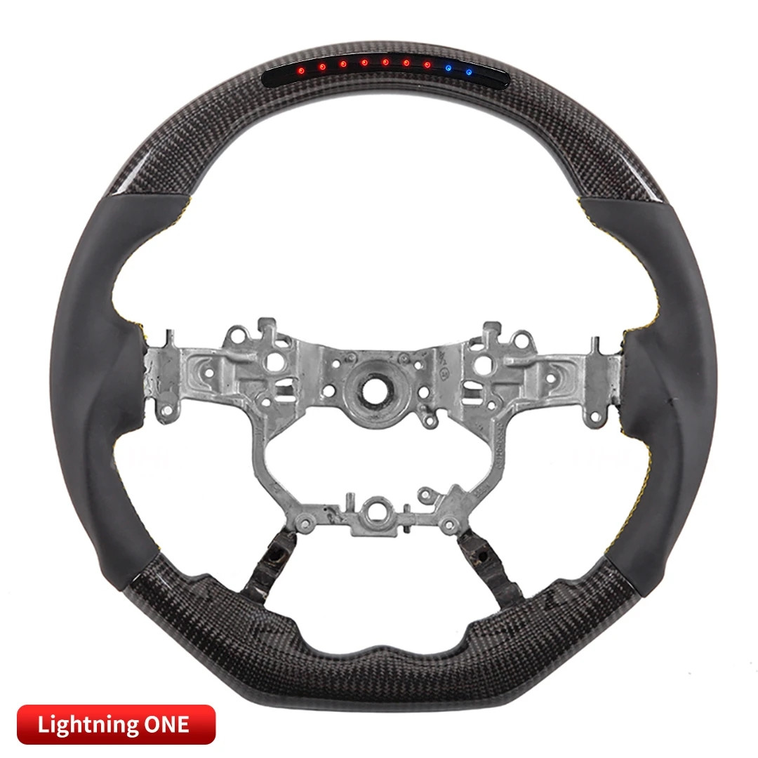 Genuine Carbon Fiber LED Custom Steering Wheels Compatible for Toyota Land Crusier Prado Crown Alphard