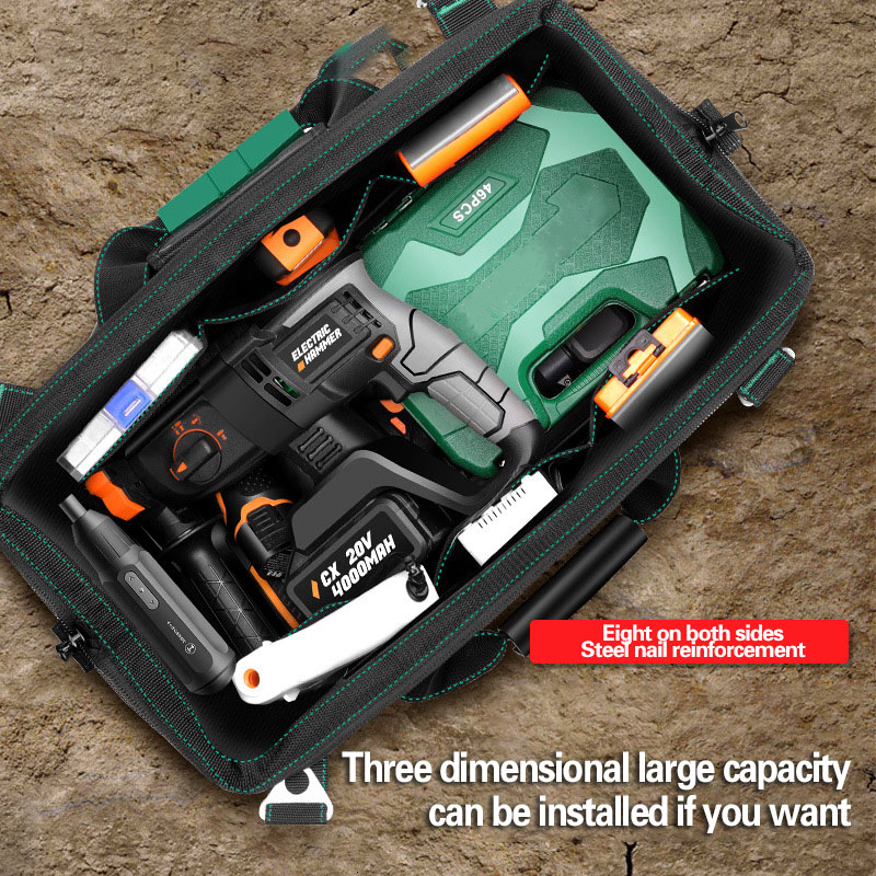 Tool Bag Multifunctional tool kit electrician strong and durable maintenance canvas woodworking bag portable thickening large storage bag 230130