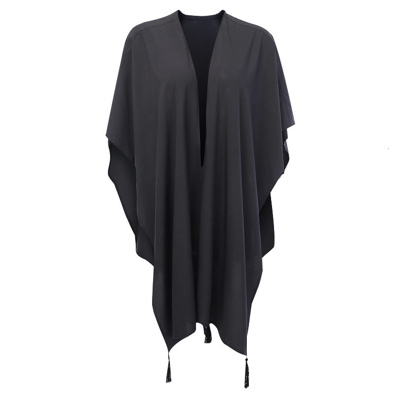 Women's Wool Blends FICHOR Gothic Moon Phase Black Cloak for Women Fall Winter Geometric Y2k Graphic Goth Outwear Oversized Irregular Ponchos Lad