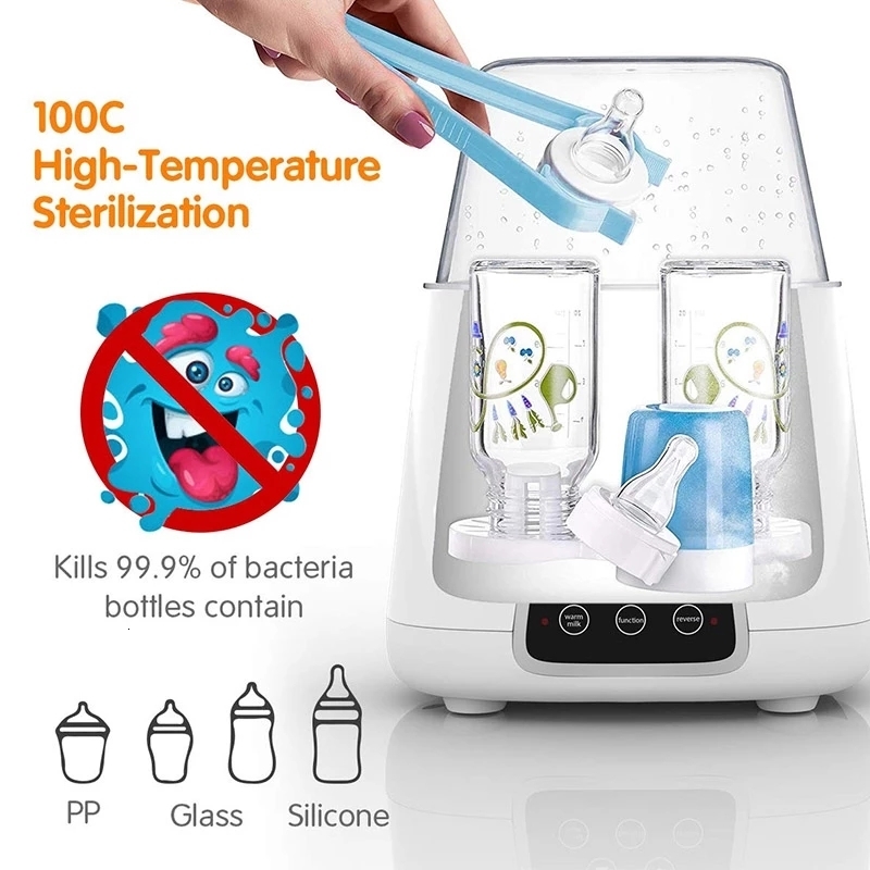 Bottle Warmers Sterilizers Automatic Intelligent Thermostat Milk Bottle Warmer Bottle Sterilizer Disinfection LED 2 IN 1 Milk Sterilizer 230130