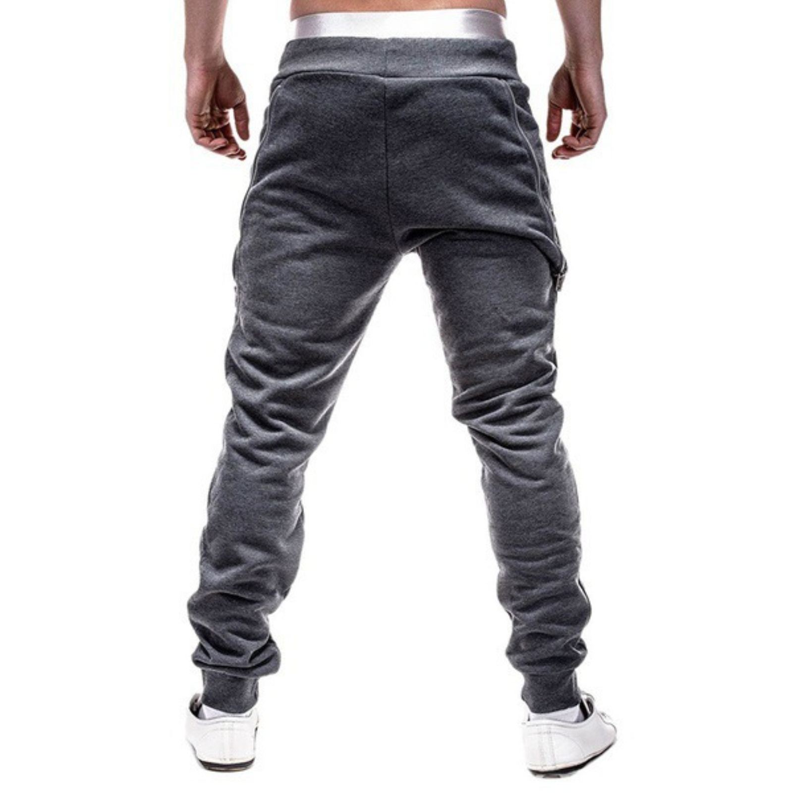 Men's Pants Men Drawstring Zipper Pockets Ankle Tied Sweatpants Sports Trousers Skinny Pants Gyms Pants Men's Casual Loose Trousers Autumn 2