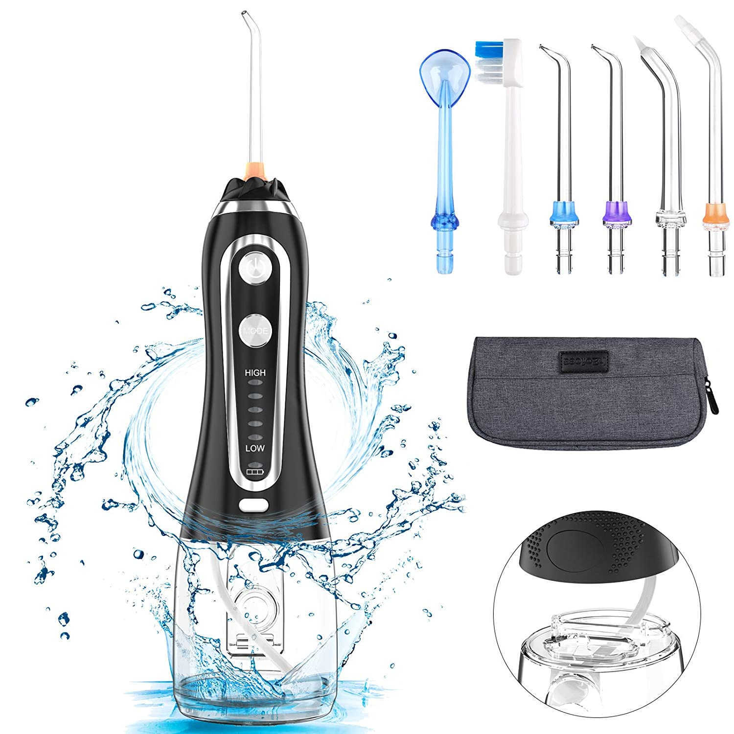 Oral Irrigators Other Hygiene Dental Irrigator Water Pick Floss for Teeth with Travel Bag 300ML Portable Mouthwash Whitening Instrument 5 Modes 221215