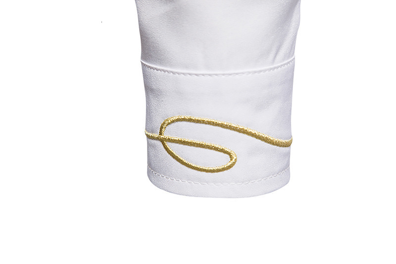 Men's Casual Shirts European Version Gold Embroidery for Men High Quality Fabric Microelasticity Western Cowboy Long Sleeves Shirt 230130